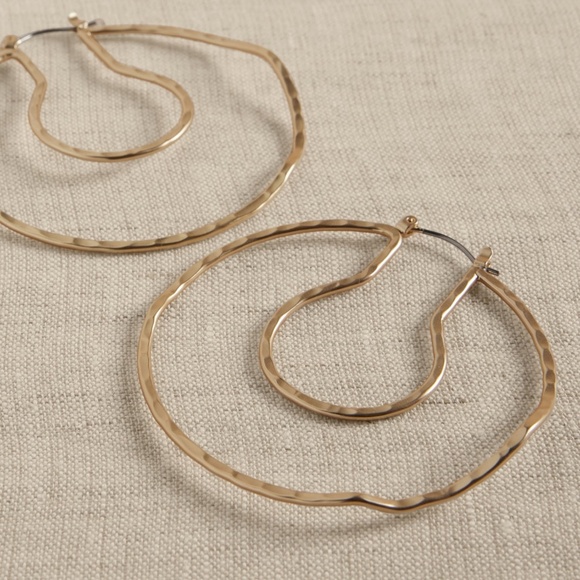 Banana Republic Jewelry - New! BANANA REPUBLIC Organic Shape Hoop Earrings in Gold (also in Silver!)